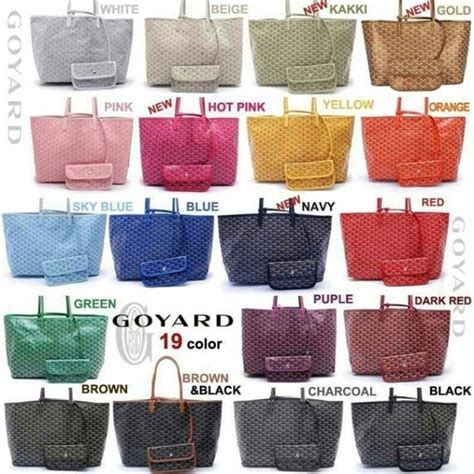 goyard tote price classic colors|most popular goyard bag colors.